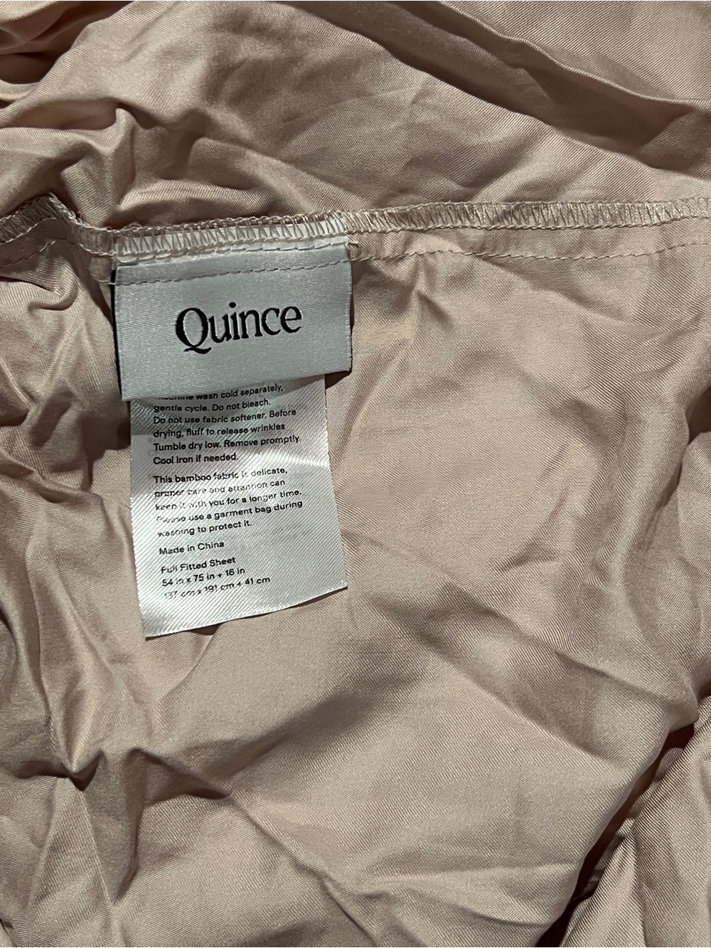 Quince Bamboo Sheet Set in Soft Blush - Picture 3 of 4